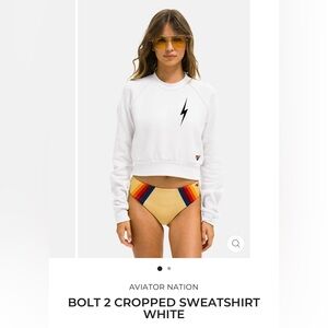 Aviator Nation cropped crewneck sweatshirt